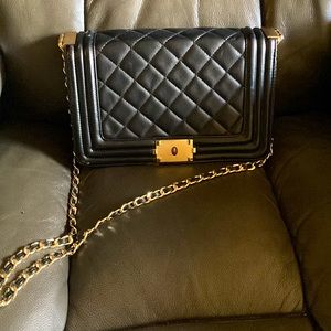 Black quilted bag